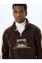 Embroidered Half Zipper Fleece Sweatshirt