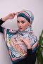 شال ناعم رقمي بنقشة زهور نابضة بالحياة - 2