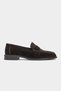 Naty Brown Suede Genuine Leather Women's Loafers Shoes. - 7
