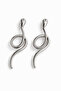 Znake Silver Color Gothic Earrings with Silver Snake Figure