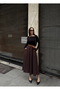Women's Pocketed Belt Piece Long Skirt