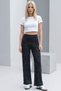 Comfortable Fit High Waist Wide-Leg Viscose Mix Women's Trousers - 6