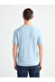 Blue Crew Neck Printed Combed Cotton Men's T-Shirt - 4