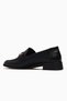 Women's Leather Daily Loafers Shoes 26Y D26Ya-7245 Black - 3