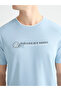 Blue Crew Neck Printed Combed Cotton Men's T-Shirt - 3