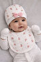Crispy Floral Baby Hat, Bib and Gloves - 2