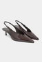 Dorey Brown Patent Leather Ankle Buckle Detail Women's Heeled Shoes - 5