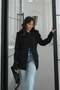 Black Mandarin Collar Blazer Jacket - 3
