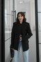 Black Mandarin Collar Blazer Jacket