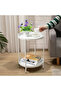 Double-layer metal round side table/coffee table, suitable for living rooms and bedrooms. - 3