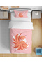Colorful Fox Patterned 3D Digital Print Pcs Single Bed Sheet Sız Young Girl Child Duvet Cover Set