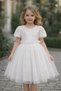 Girl's Sequined Tulle Princess Dress Balloon Sleeve Birthday Party Special Occasion Dress