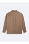 Long Sleeve Basic Buttoned Brown Shirt - 2