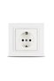 Single socket Zena, with grounding, IP20, white