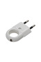 Flat plug, without CP, with extraction ring, rear exit, plastic, white - 2
