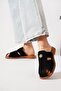 Yesrat Genuine Leather caged Buckled women Slipper black Suede - 2