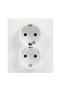 SUNO double socket, 2P+E, automatic terminals, child protection, IP20, white