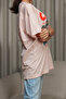 Printed 100% Cotton home t-shirt - light pink. - 4