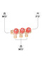 Distributor with taps 3/4' internal-external thread, 3-way 1/2' external thread, Equation, red - 3