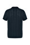 Men's Navy Blue Polo Neck Short Sleeve Sweater - 2