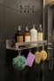 Stainless Steel Multi-Purpose Bathroom and Kitchen Shelf – 4 Hangers, Adhesive & Screw Installation - 4