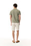 Men's Khaki Polo Collar Knitted Short Sleeve T-Shirt - 3