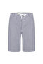 Men's Indigo Striped Straight Fit Tie-Back Shorts