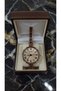 Rose Gold Roman Numeral White Dial Sun Patterned Quartz Model Steel Women's Wristwatch - 2