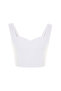 Women's White Sleeveless Crop Linen Blouse - 5