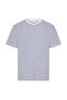 Men's White Striped Crew Neck Knitted T-Shirt
