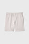 Men's Beige Color Straight Fit Elastic Waist Shorts