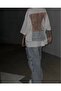 Stone Embellished Back Detail Oversized T-Shirt - 2