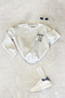Chest Lettering Embroidery Elastic Hem Sweatshirt - Ecru Ekru - 2