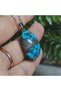 Iran Nishabur Turquoise - Turquoise Stone - Steel Chain Natural Stone Necklace -16A- Only Hand Made - 5