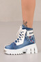 Women's Denim Boots Leather Detail Design Summer Collection - 4