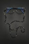 Original Natural Stone Hypersthene Tourmaline Agate Hematite Silver Glasses Cord