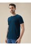 Textured Regular Fit Teal T-shirt - 2