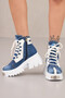 Women's Denim Boots Leather Detail Design Summer Collection - 5