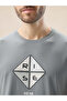 Applique Typography Print Regular Fit Grey T-Shirt - 4