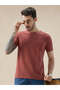 Textured Regular Fit Rust T-shirt - 6