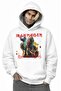 Unisex Oversized Iron Maiden Run for Your Lives Ense Printed Hooded Rock Band Sweatshirt - 3