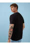 Chest Logo Print Regular Fit Black T-shirt - 3