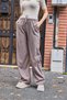 Women's Brioche Knit High Waist Stretchy and Drapey Knitwear Pantalon Mink - 4