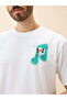 Puff Back Print Oversized White T-shirt - 4
