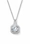 Silver Color Square White Stone Sf Chain Steel Necklace - 6