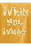 Typography Back Print Oversized Mustard T-shirt - 6