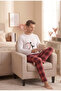 Set of Cotton Vectorial Heart Figured Lover Couple Pajamas - 3