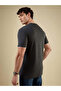 Textured Regular Fit Round Neck Charcoal T-shirt - 3