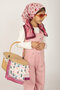 Girl's Strawberry Patterned Pink Soft Scarf 80*80 cm - 5