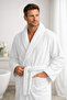 White Velour Cotton Bathrobe – Ultra Soft Plush Spa & Hotel Style Robe | Unisex Free Size